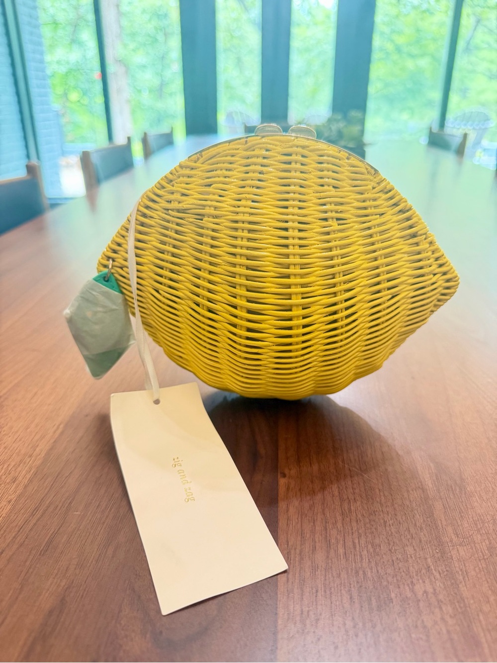 NEW Kate Spade Wicker Lemon Clutch/Crossbody
